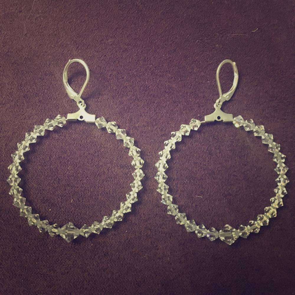 crystal hoop earrings